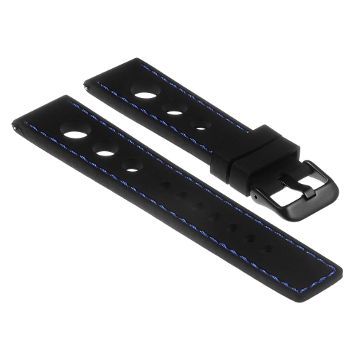 STRAPSCO  Rubber Rally Band Strap for Samsung Galaxy Watch - 20MM - for 42MM Galaxy Watch - Black & In Blue