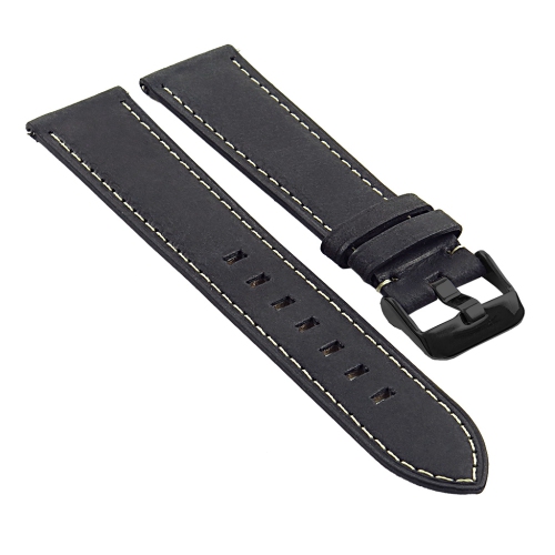 DASSARI  Vintage Italian Leather Strap for Samsung Galaxy Watch - 20MM - for 42MM Galaxy Watch - In Black