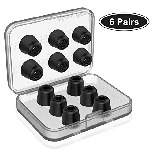 New Bee Super Soft Comfortable Foam Earphone Tips Replacement Earbud Tips Premium Memory Foam Earbuds Black