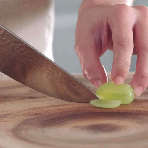 Couteau de chef de 8 po en acier inoxydable martelé résistant au feu avec couteau d’office de 3.5 po en prime