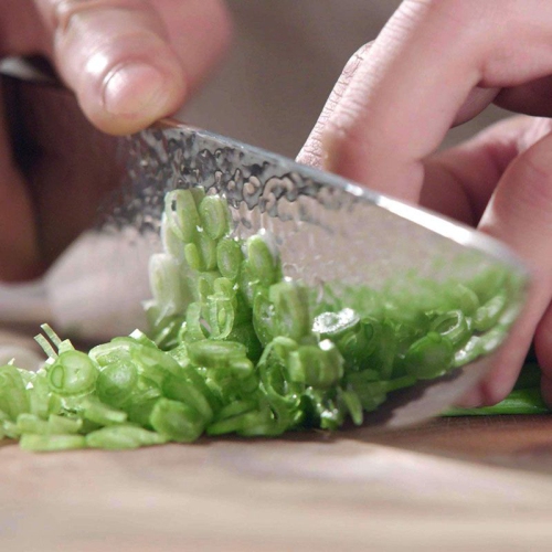 Couteau de chef de 8 po en acier inoxydable martelé résistant au feu avec couteau d’office de 3.5 po en prime