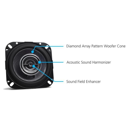 Kenwood – haut-parleurs 2 voies KFC-1096PS 4 po, pour l’auto, noir