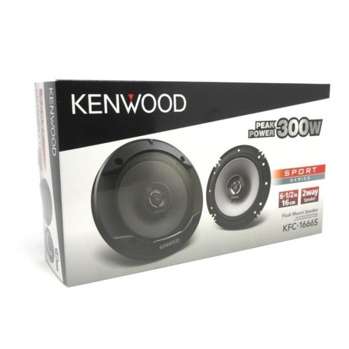 Kenwood KFC-1666S 6.5" Coaxial Speaker Sport Series 300W, For Car, Black