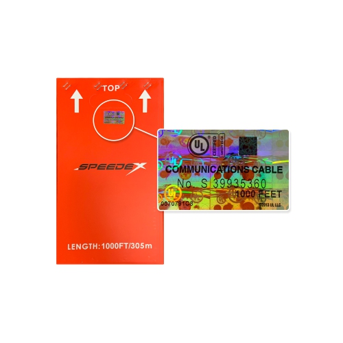 Speedex 1000FT Cat6 550Mhz Solid Network cable,CMR/FT4,CUL Listed, White