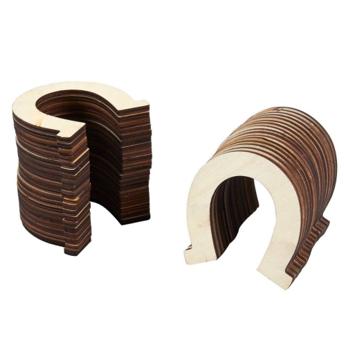 36 Pack Unfinished Horseshoe Shaped Wood Cutout For Wooden Craft