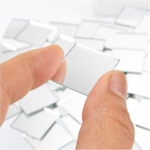 Craft Mirrors 1x1 Inch Glass Mosaic Tiles 120-Pack Bulk Square Mirror Tiles
