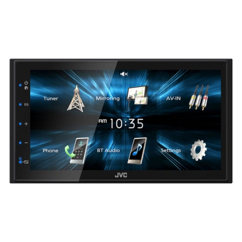 JVC KW-M150BT 2-DIN Digital Media Receiver/Radio Tuner Featuring 6.8" WVGA Capacitive Monitor, Bluetooth, For Car, Black