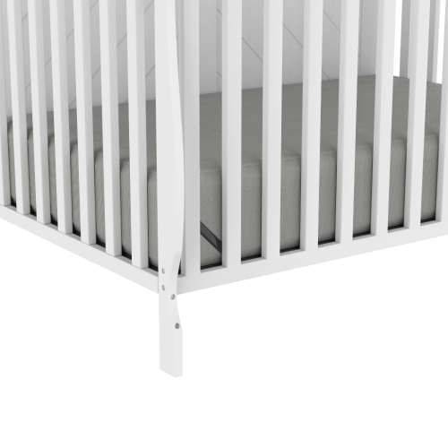 Lauren Solid wood 4 in 1 Convertible crib - White