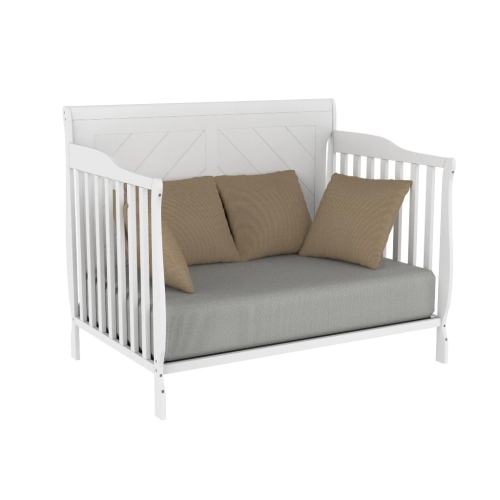 Lauren Solid wood 4 in 1 Convertible crib - White