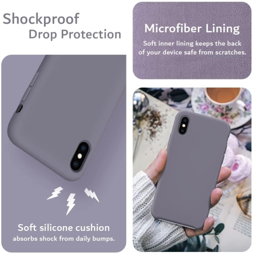 TUDIA iPhone Xs Max Case 2018 Soft Silicone Cover - Lavender Gray