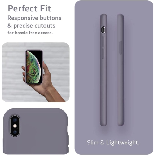TUDIA iPhone Xs Max Case 2018 Soft Silicone Cover - Lavender Gray