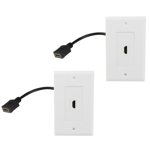 Premium HDMI 2.0 Wall Plate with Female to Female HDMI Extension Cable