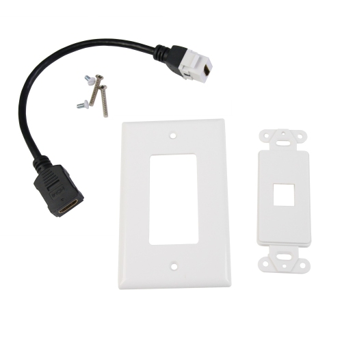 Premium HDMI 2.0 Wall Plate with Female to Female HDMI Extension Cable