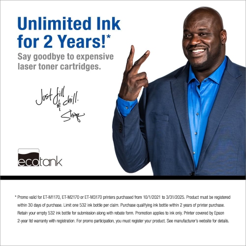 Epson ET-M2170 Supertank Wireless All-In-One Inkjet Printer -