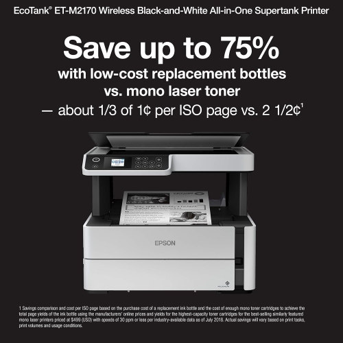 Epson ET-M2170 Supertank Wireless All-In-One Inkjet Printer -