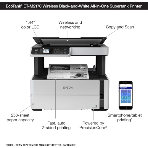 Epson ET-M2170 Supertank Wireless All-In-One Inkjet Printer -