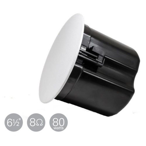 SyncSystem SS-ICS-6E In-Celling Speaker 6.5'' Woofer + 0.5'' Tweeter, Built-In Back Box, Grey