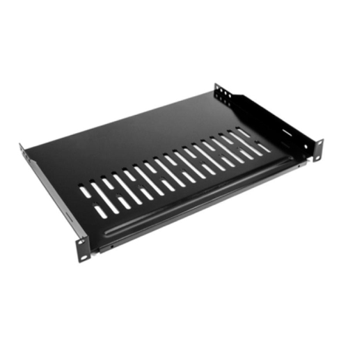 SyncSystem SSYS-S1V Universal Rack Shelf-Vented 1U-12'', For Server Cabinet, Black