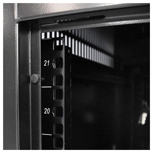 SyncSystem SSYS-RACK-42 Cabinet de Serveur / Rack AV 42U avec Porte en Verre, Noir