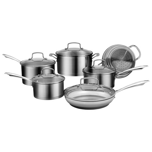Cuisinart Professional Series 11-Piece Premium Stainless Steel Cookware Set - Silver