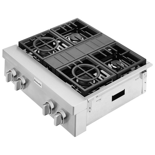 Surface de cuisson au gaz de style commercial de 30 po de KitchenAid - Acier inoxydable