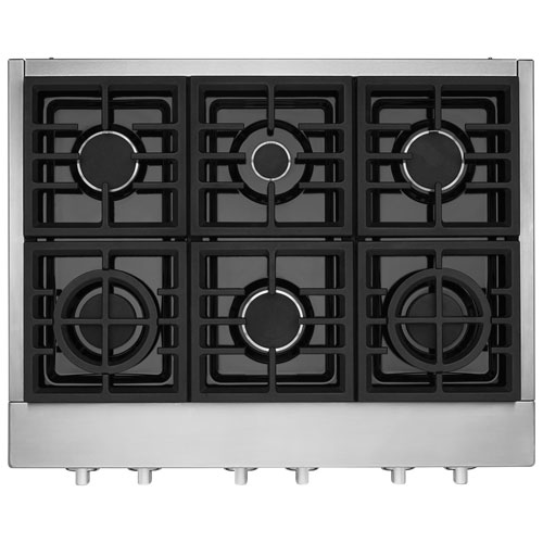 KitchenAid 36" 6-Burner Gas Cooktop (KCGC506JSS) - Stainless Steel