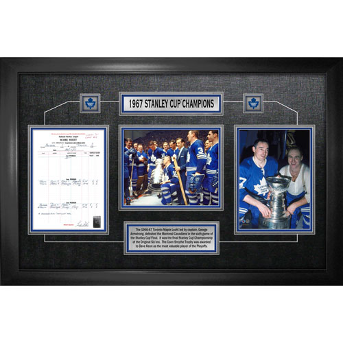 Frameworth - Maple Leafs de Toronto : Feuille de pointage/photographies encadrées 1966-67