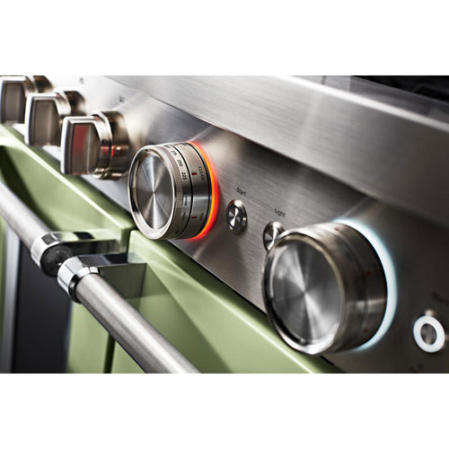 KitchenAid 48" 6.3 Cu. Ft. True Convection Double Oven 6-Burner Dual Fuel Range (KFDC558JAV) -Avocado