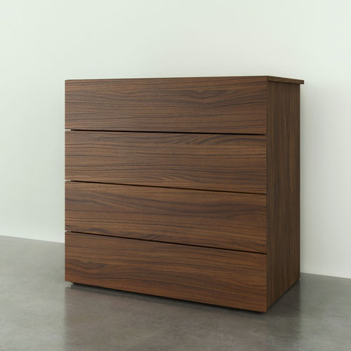 Nexera Modern 4-Drawer Dresser - Walnut