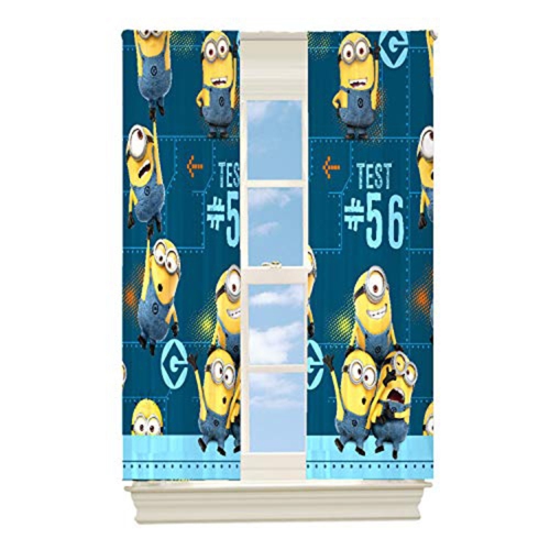 Minions Despicable Me Mishap 26 Kids Room Darkening Window Curtain Panel 42 X 63 Inch [Blue] - Two Panels Per Package