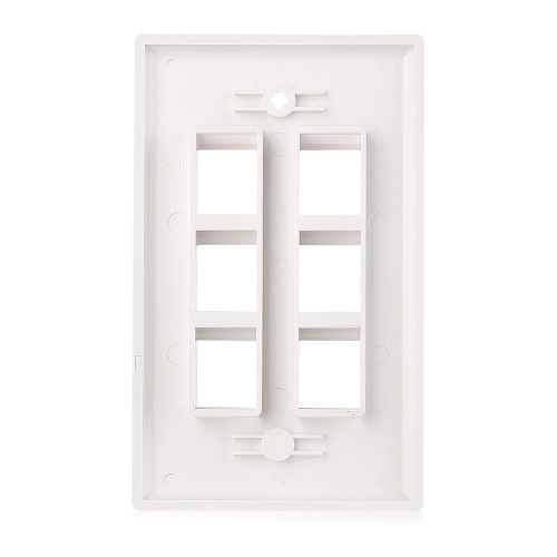 axGear Ethernet Network Cat6 Cat5e Wall Plate 6 Port RJ45 Connector Socket