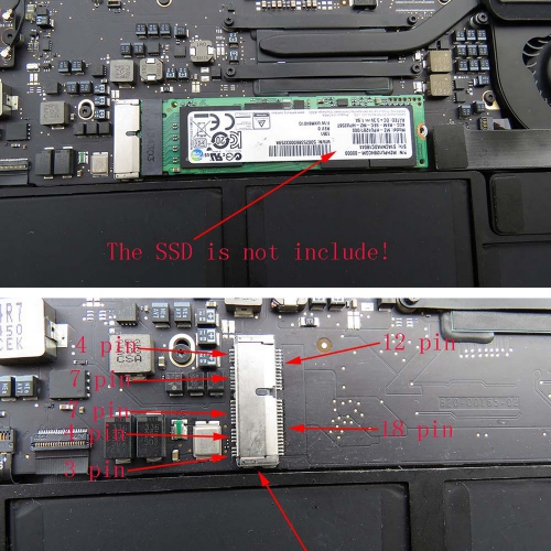 12+16pin for 2015 Macbook to M.2 NGFF M-Key SSD Convert Card for A1465 A1466 G