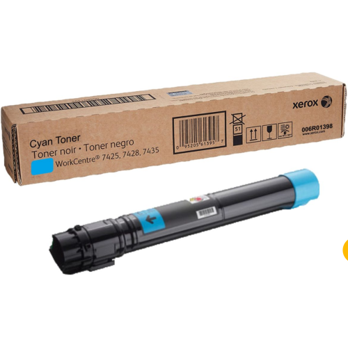 Xerox 006R01398 Original Cyan Toner Cartridge, for WorkCentre 7425, 7428, 7435.