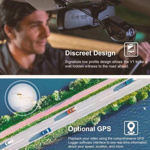 Caméra de tableau de bord Wi-Fi UHD 2.4 po V1-4K de Rexing