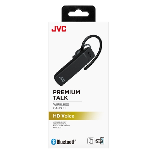 JVC HA-C300 One-Piece Bluetooth Rechargeable Long-Life Earpiece, HD Voice Compatible, Black