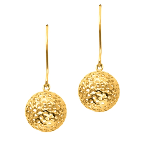 JEWELRY AFFAIRS  14K Gold Ball Drop Earrings In Yellow