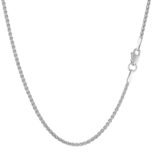 JEWELRY AFFAIRS  18K Gold Round Wheat Chain Necklace, 1.4MM In White