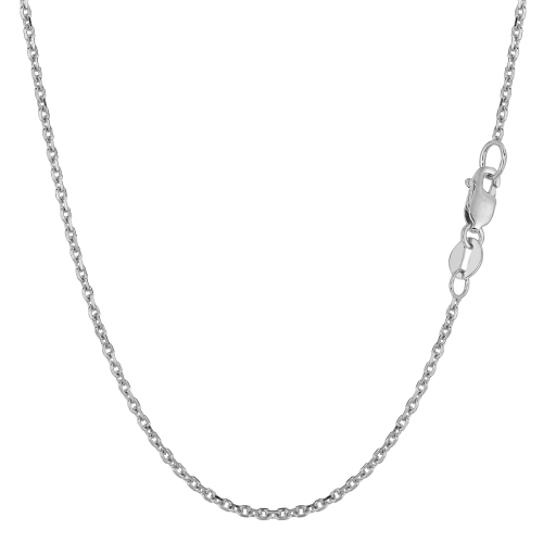 18k White Gold Cable Link Chain Necklace, 1.5mm