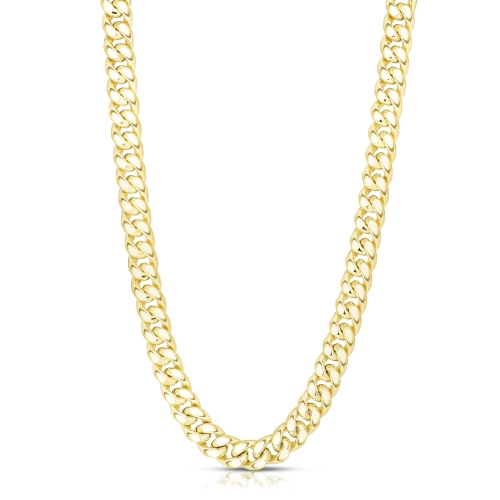 JEWELRY AFFAIRS  14K Gold Miami Cuban Link Chain Necklace, Width 4MM In Yellow