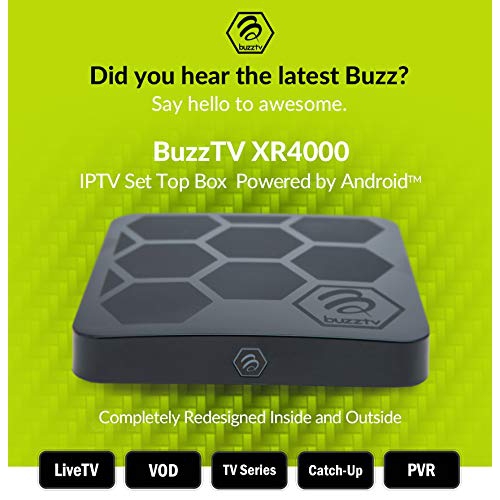 New BuzzTV XR4000 & ARQ100 Bundle - Android 9.0 IPTV Set-Top Box - Faster Than Ever Before - 4K Ultra HD -2GB RAM 16GB Storage