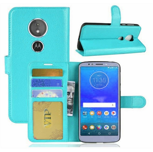 【CSmart】 Magnetic Card Slot Leather Folio Wallet Flip Case Cover for Motorola Moto E5 Play, Mint