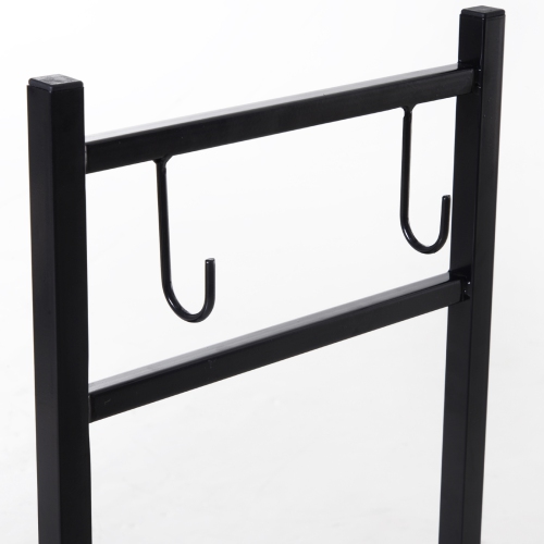 Support de rangement en bois d’Outsunny avec porte-bûches et 4 outils pour l’intérieur en métal noir