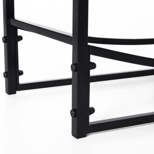 Support de rangement en bois d’Outsunny avec porte-bûches et 4 outils pour l’intérieur en métal noir