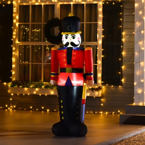 Décoration de jardin gonflable 6&nbsp;pi de HOMCOM avec décoration de Noël illuminée, soldat en peluche Nutcracker Toy LED, décoration de Noël