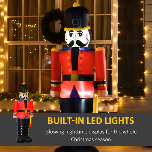 Décoration de jardin gonflable 6&nbsp;pi de HOMCOM avec décoration de Noël illuminée, soldat en peluche Nutcracker Toy LED, décoration de Noël