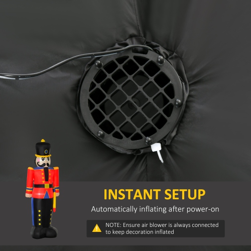 Décoration de jardin gonflable 6&nbsp;pi de HOMCOM avec décoration de Noël illuminée, soldat en peluche Nutcracker Toy LED, décoration de Noël