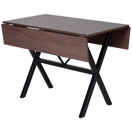 Homcom Drop Leaf Folding Dining Table 6 Person Side Desk Brown Best Buy Canada