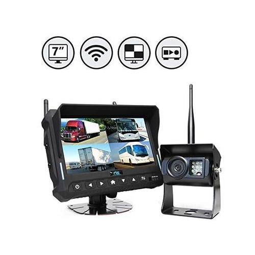 7" QV Monitor w/DVR Loose Wire 2 x Backup Cameras Left Side Camera Suction Cup