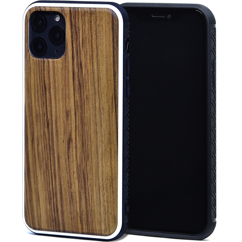 Wood Case for iPhone 11 Pro with Shock Absorbing Anti-slip TPU Bumper and Zebra Wood Backside GOWOOD Canadian