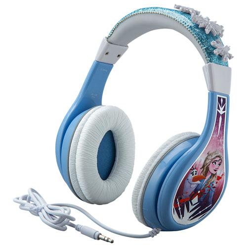 KIDdesigns Frozen II Over-Ear Noise Cancelling Kids Headphones - White/Blue